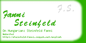 fanni steinfeld business card